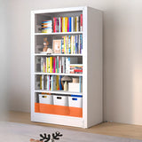 Modern White Steel Open Back Barrister Storage Bookcase Image - 2
