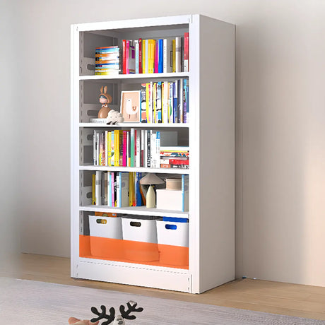Modern White Steel Open Back Barrister Storage Bookcase Image - 2