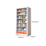 Modern White Steel Open Back Barrister Storage Bookcase Image - 34
