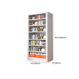 Modern White Steel Open Back Barrister Storage Bookcase Image - 38