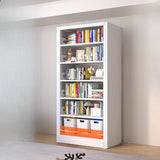 Modern White Steel Open Back Barrister Storage Bookcase Image - 5