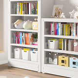 Modern White Steel Open Back Barrister Storage Bookcase Image - 9