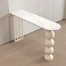 Modern White Stone Oval Artistic Ball Pedestal Bar Table Image - 3