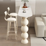 Modern White Stone Oval Artistic Ball Pedestal Bar Table Image - 6