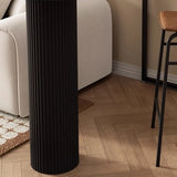 Modern White Stone Top Black Pedestal Glass Cabinet Bar Table Image - 5