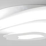 Modern White Tiered Geometric LED Flush Mount Light Image - 4