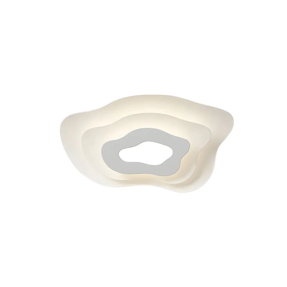 Modern White Tiered Geometric LED Flush Mount Light Image - 5