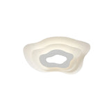 Modern White Tiered Geometric LED Flush Mount Light Image - 5