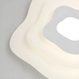 Modern White Tiered Geometric LED Flush Mount Light Image - 6