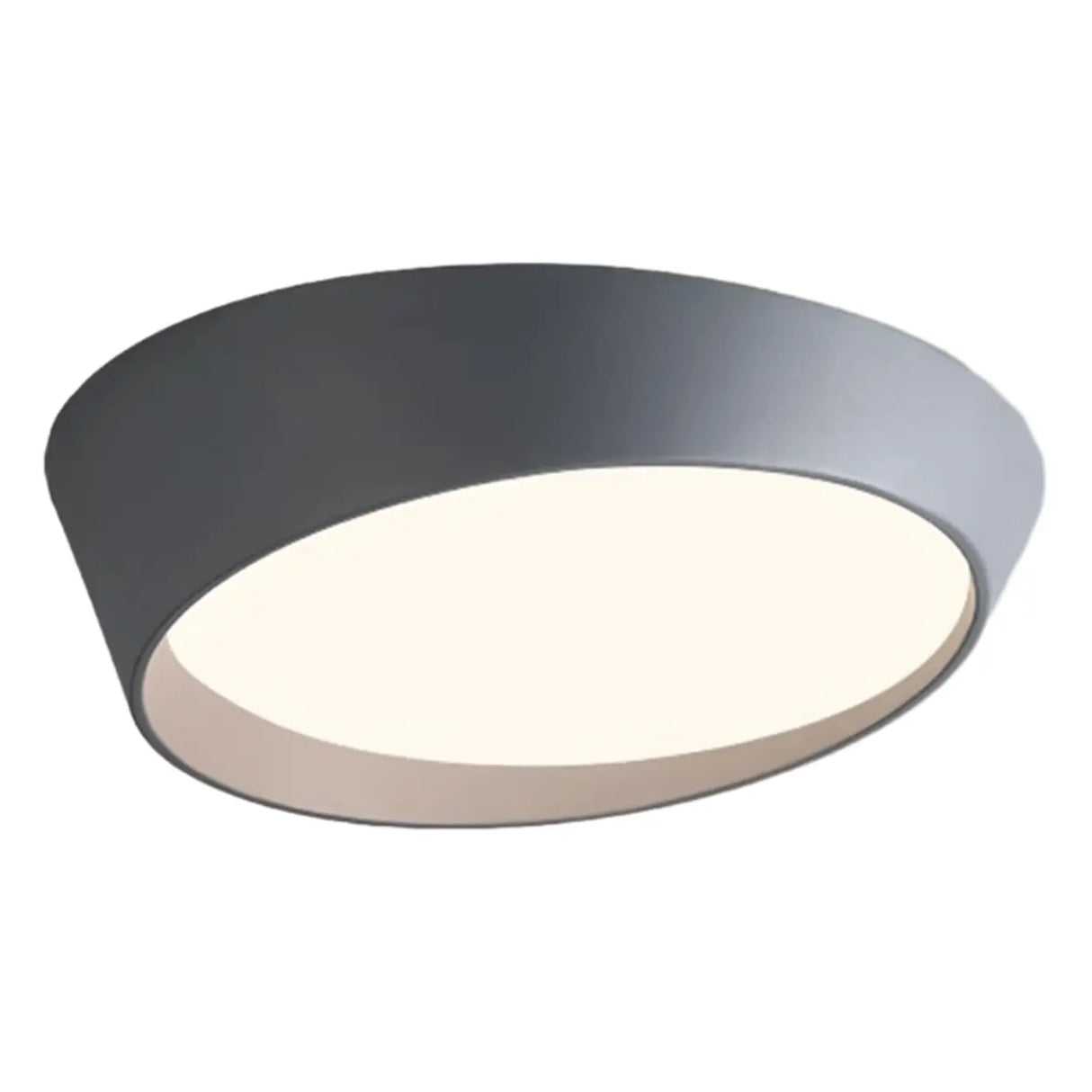 Modern White Truncated LED Flush Mount Ceiling Light Image - 6