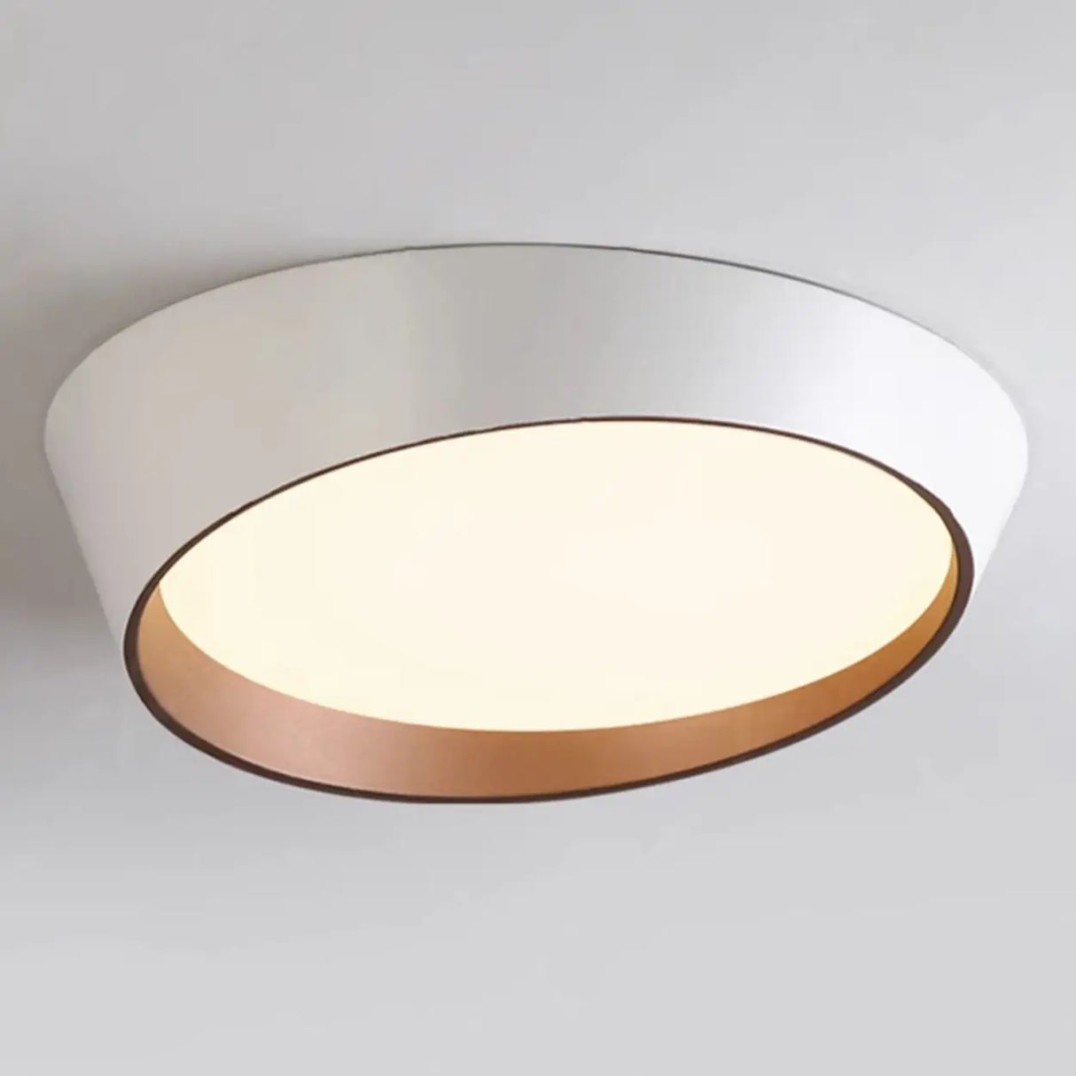 Modern White Truncated LED Flush Mount Ceiling Light Image - 7