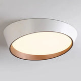 Modern White Truncated LED Flush Mount Ceiling Light Image - 7