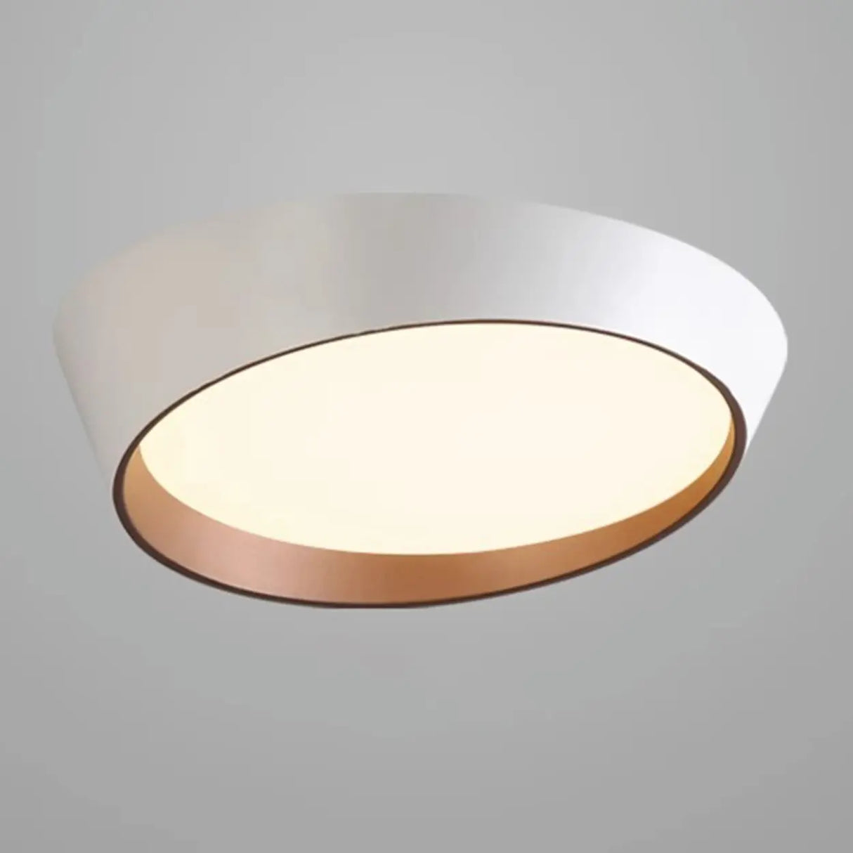 Modern White Truncated LED Flush Mount Ceiling Light Image - 8