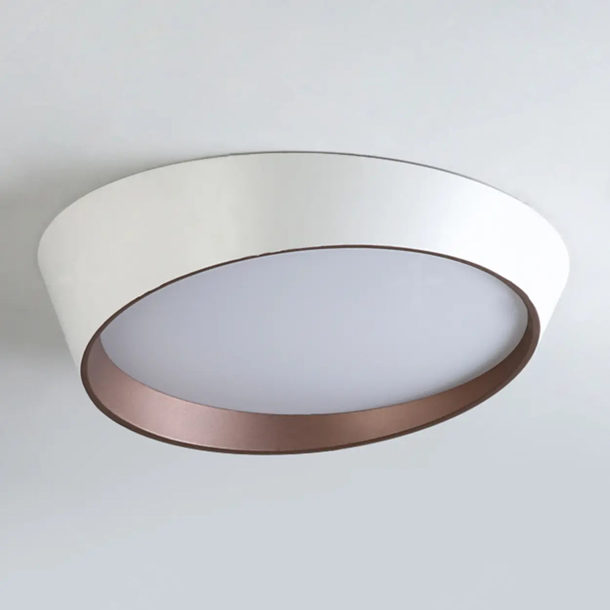 Modern White Truncated LED Flush Mount Ceiling Light Image - 9