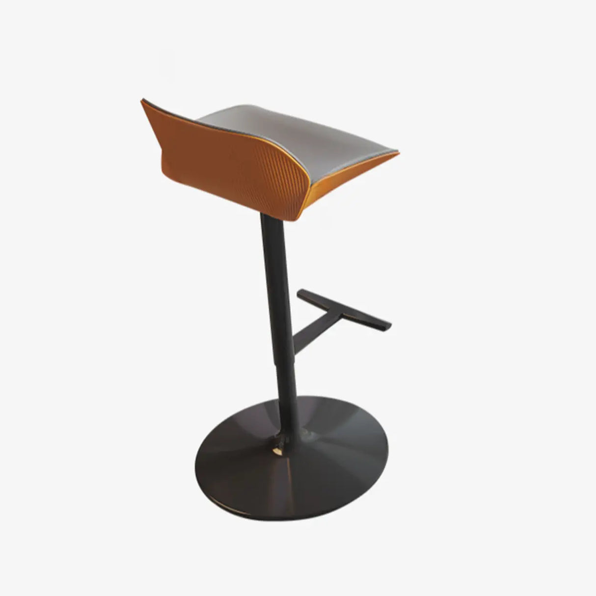 Modern White Upholstered Bar Stool with Back and Footrest Image - 11