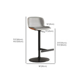 Modern White Upholstered Bar Stool with Back and Footrest #size