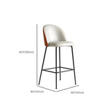 Modern White Upholstered Bar Stool with Back and Footrest Image - 13