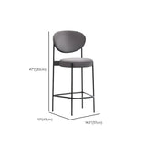 Modern White Upholstered Bar Stool with Back and Footrest Image - 15