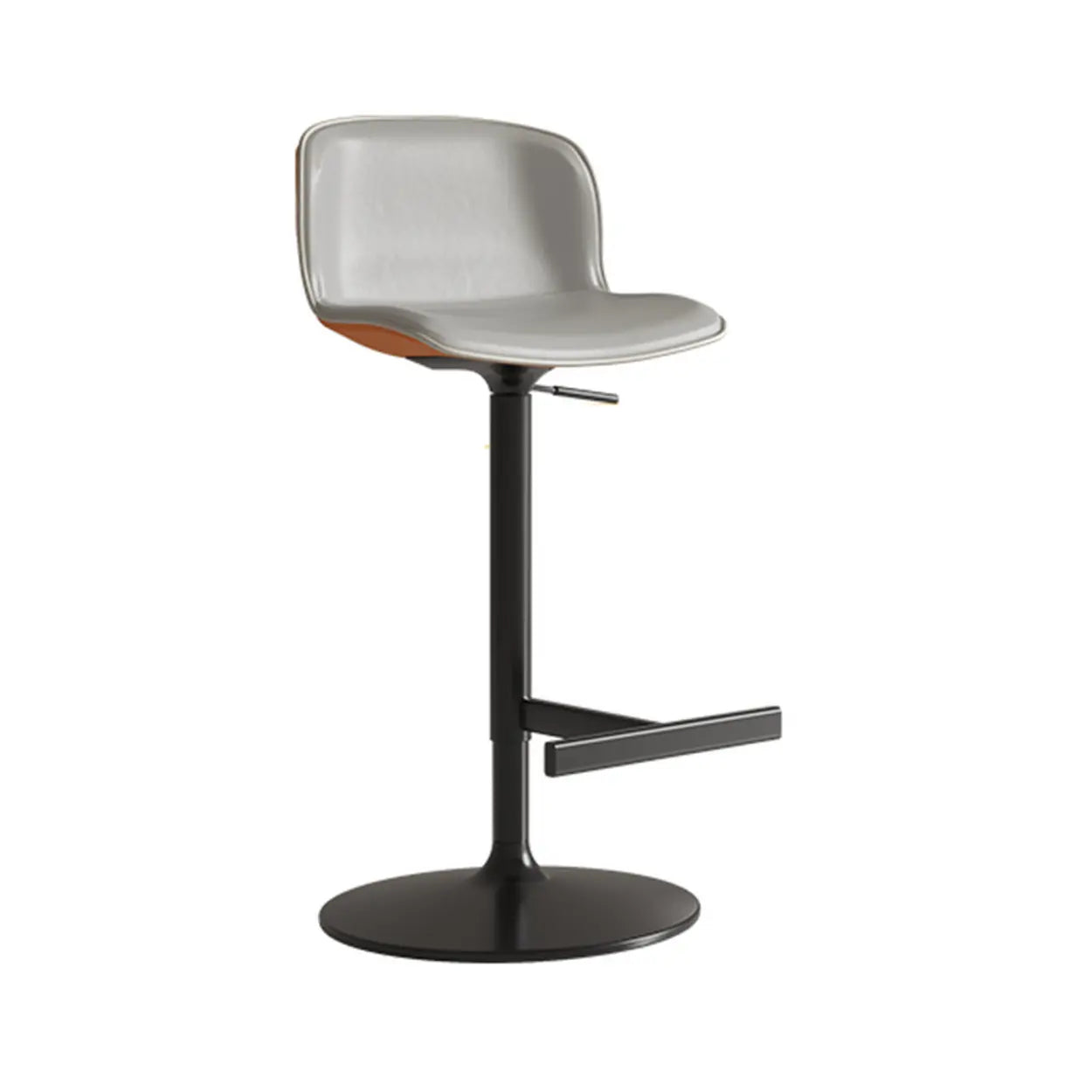 Modern White Upholstered Bar Stool with Back and Footrest Image - 2