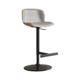 Modern White Upholstered Bar Stool with Back and Footrest Image - 2