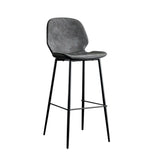 Modern White Upholstered Bar Stool with Back and Footrest Image - 7