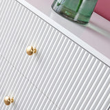 Modern White Wood Brass Handle Storage Dressers Image - 9