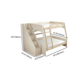 Modern White Wood Bunk Bed with Mattress and Drawers Image - 20