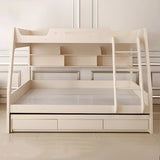 Modern White Wood Bunk Bed with Mattress and Drawers Image - 4