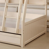 Modern White Wood Bunk Bed with Mattress and Drawers Image - 6