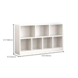 Modern White Wood Horizontal Cubical Wide Bookcase Image - 13
