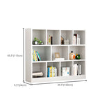 Modern White Wood Horizontal Cubical Wide Bookcase Image - 16