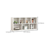 Modern White Wood Horizontal Cubical Wide Bookcase Image - 18