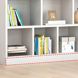 Modern White Wood Horizontal Cubical Wide Bookcase Image - 6