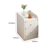 Modern White Wood Two-Drawer Storage Narrow Nightstand #size