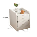 Modern White Wood Two-Drawer Storage Narrow Nightstand Image - 18