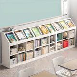 Modern White Wooden Organizer Horizontal Bookcases Image - 1