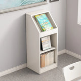 Modern White Wooden Organizer Horizontal Bookcases Image - 16