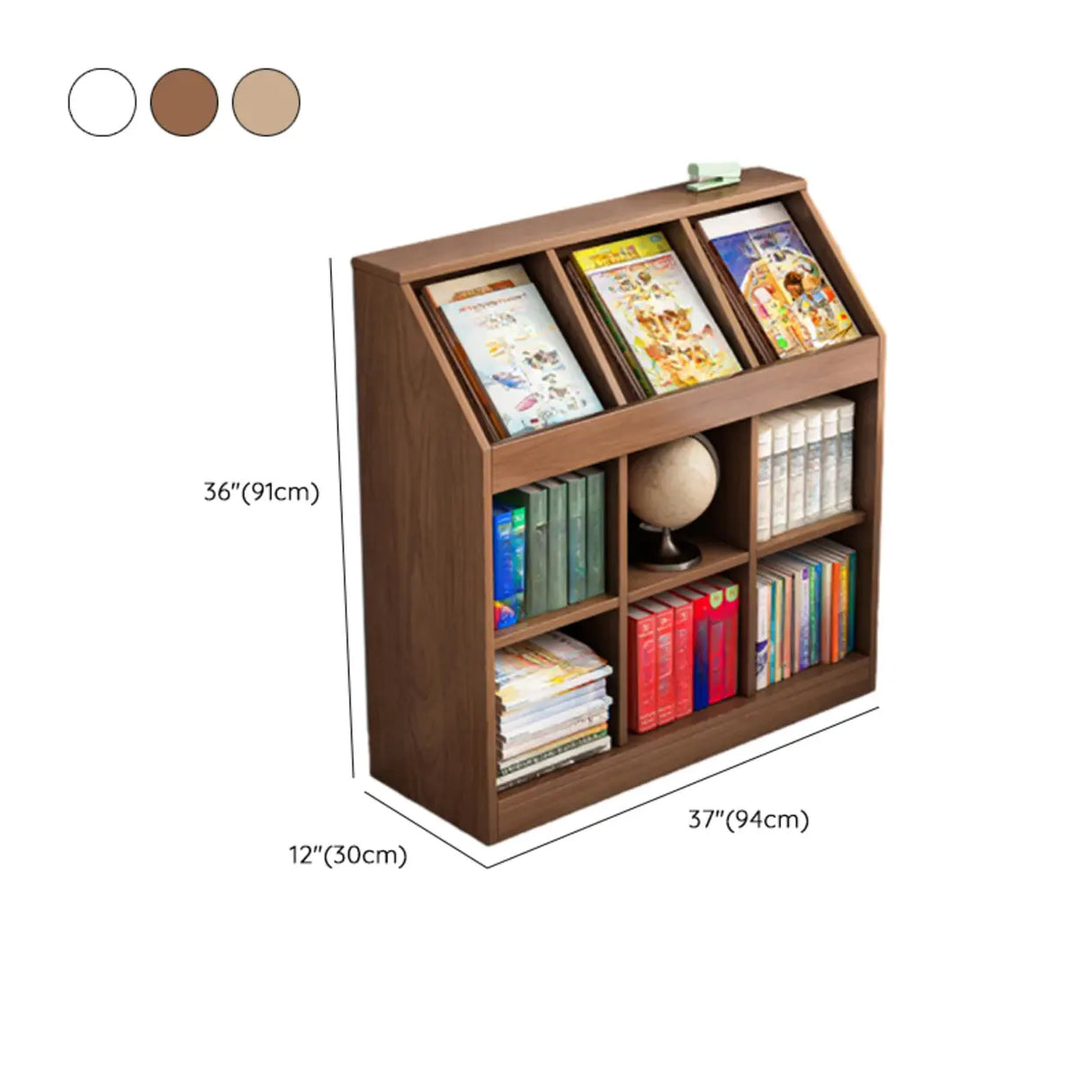 Modern White Wooden Organizer Horizontal Bookcases Image - 18