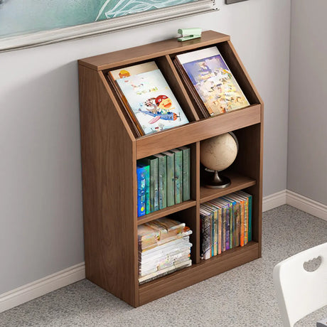 Modern White Wooden Organizer Horizontal Bookcases Image - 2