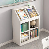 Modern White Wooden Organizer Horizontal Bookcases Image - 5