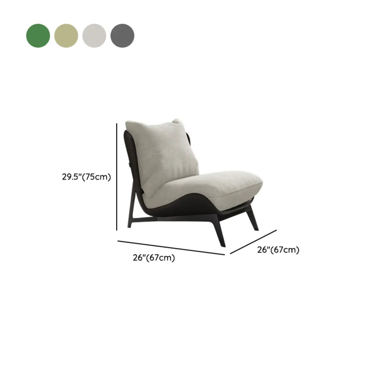 Modern Wide Removable Cushions Black Recliner Accent Chair 