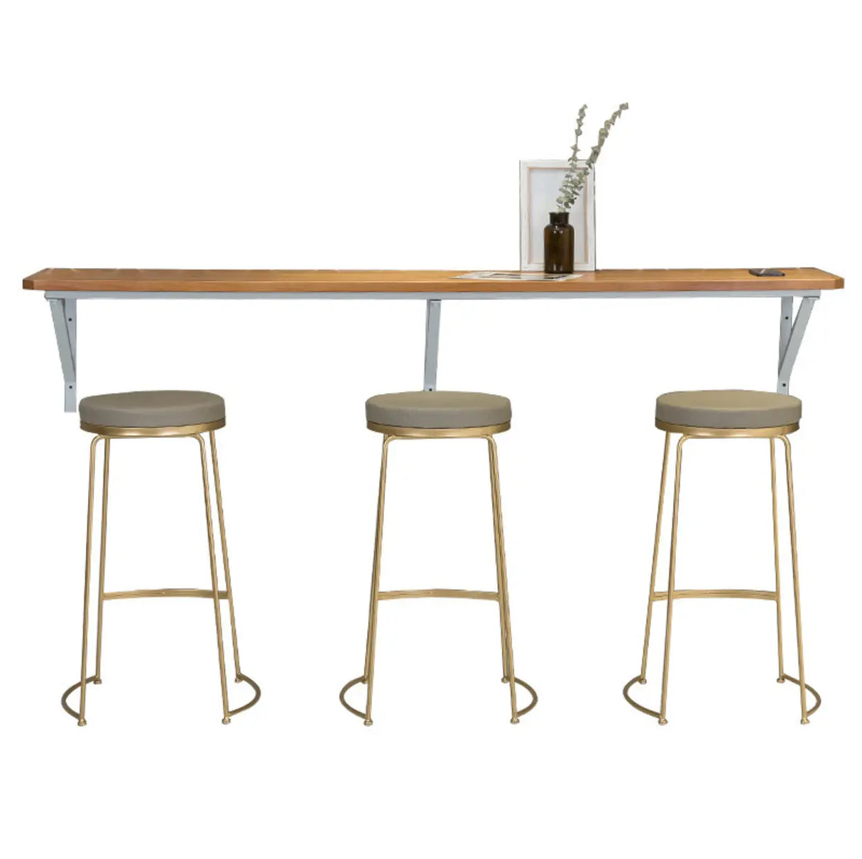 Modern Wood Adjustable Wall-Mounted Bar Table Image - 5