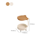 Modern Wood Bear Shape Tray Top Rolling Side Table with Storage Image - 11