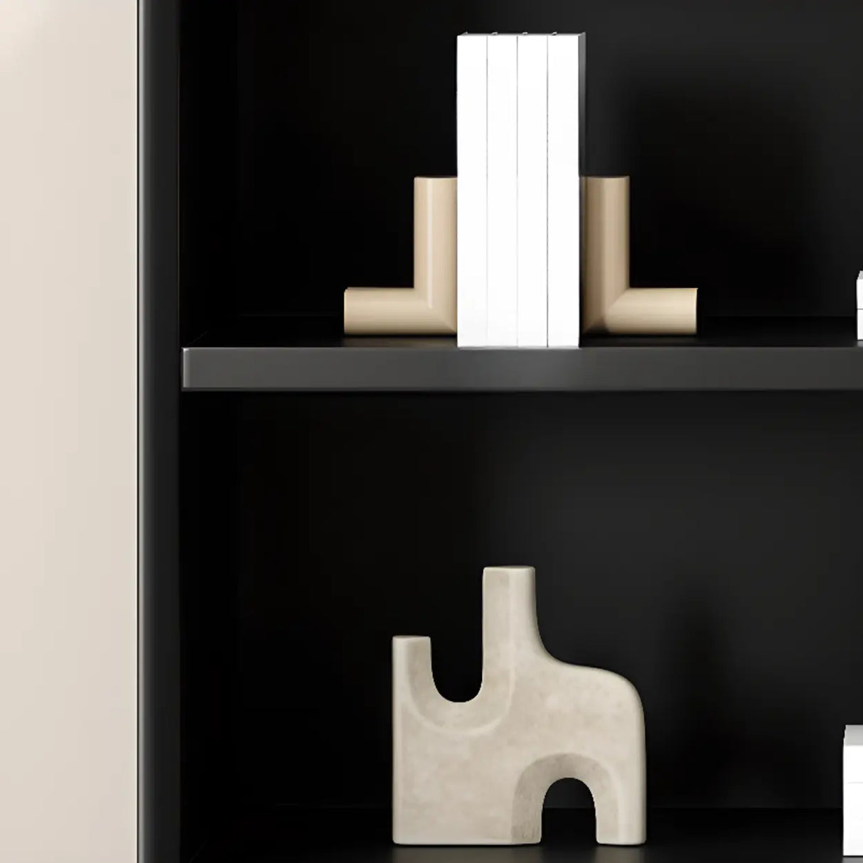 Modern Wood Black Closed Back Vertical Storage Bookcase Image - 11