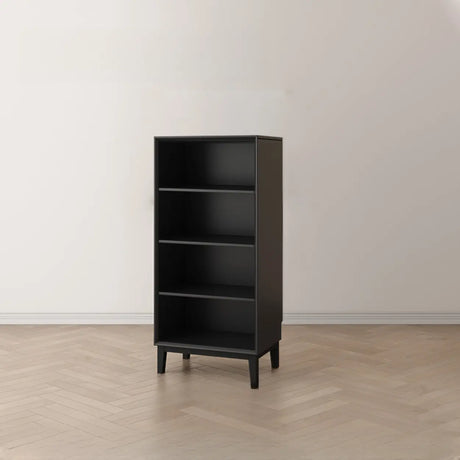 Modern Wood Black Closed Back Vertical Storage Bookcase Image - 2