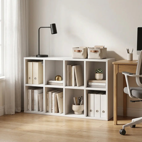 Modern Wood Closed Back Modular Storage Wide Bookcase Image - 1
