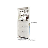 Modern Wood Entryway White Large Shoe Storage Cabinet Image - 15