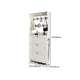 Modern Wood Entryway White Large Shoe Storage Cabinet Image - 17