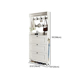 Modern Wood Entryway White Large Shoe Storage Cabinet Image - 19