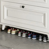Modern Wood Entryway White Large Shoe Storage Cabinet Image - 6